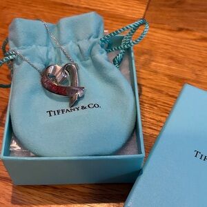 Tiffany & Co. Silver Necklace with Red Accent